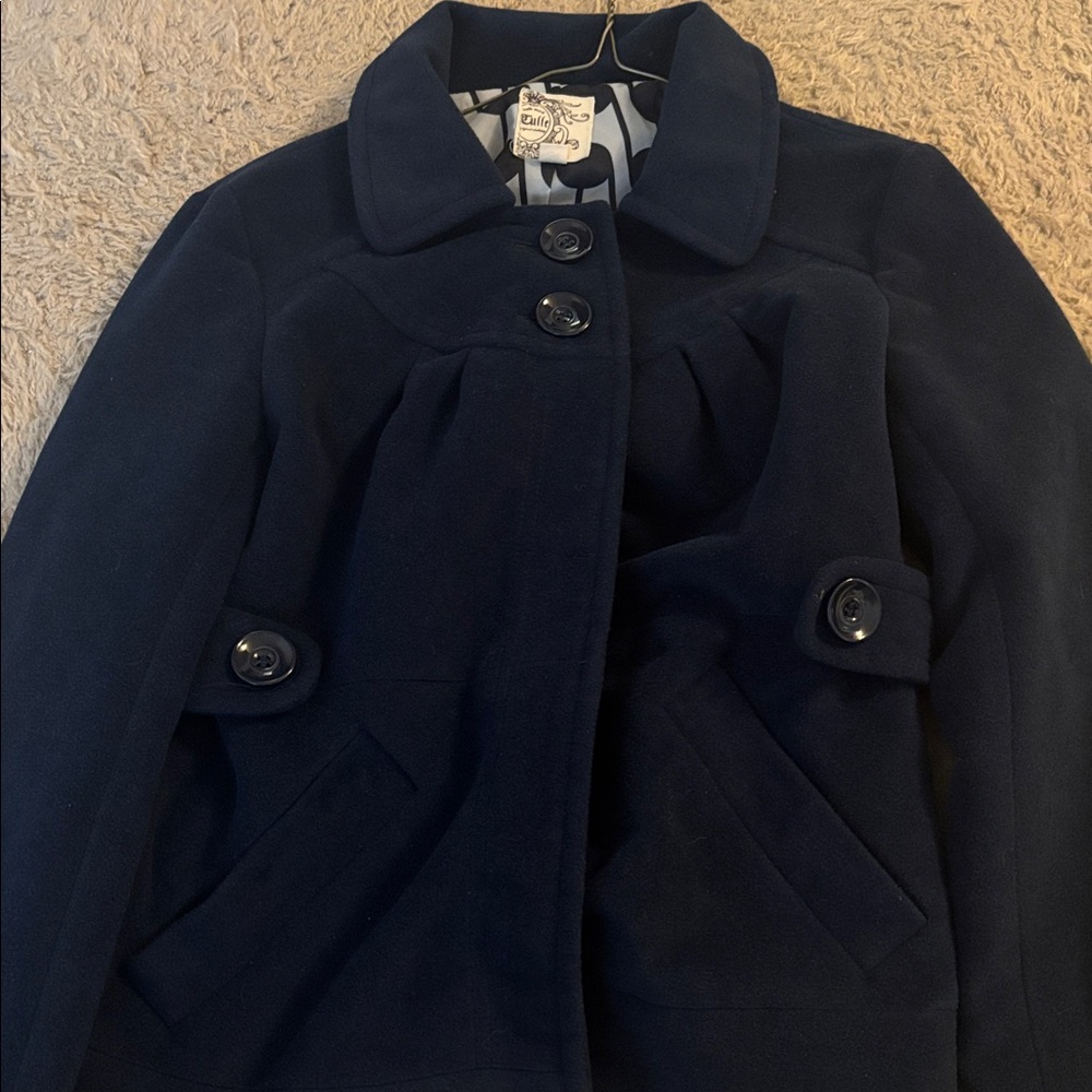Anthropologie Navy Pea Coat